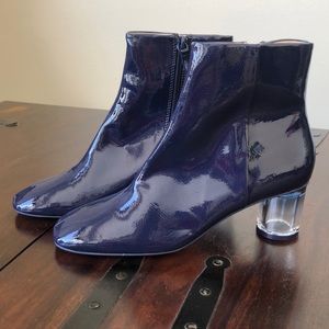 Zara Shoes - BNWT Zara Blue Patent Leather Booties Zara Shoes - BNWT Zara Blue Patent Leather Booties